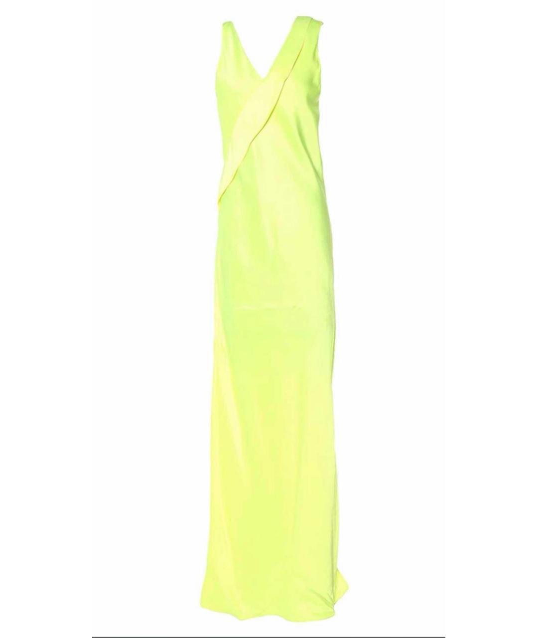 HELMUT LANG Желтое атласное повседневное платье, фото 7