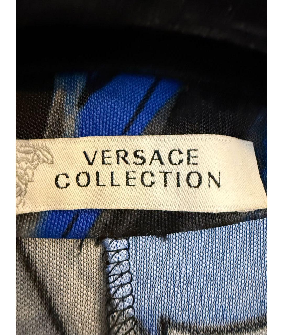 VERSACE Синее вискозное вечернее платье, фото 3