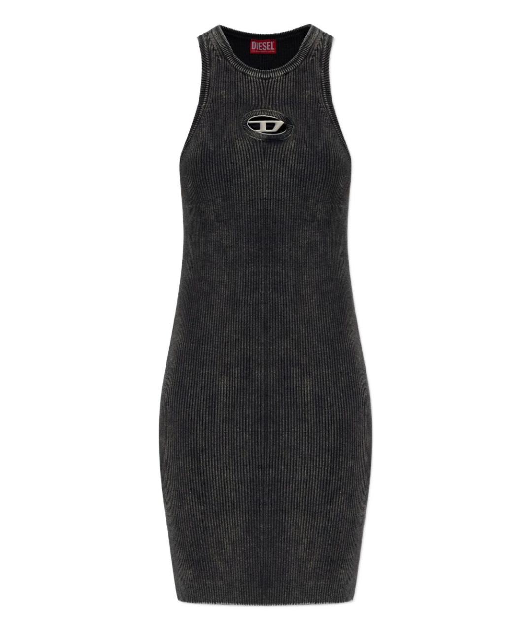 DIESEL Антрацитовое хлопковое повседневное платье, фото 1