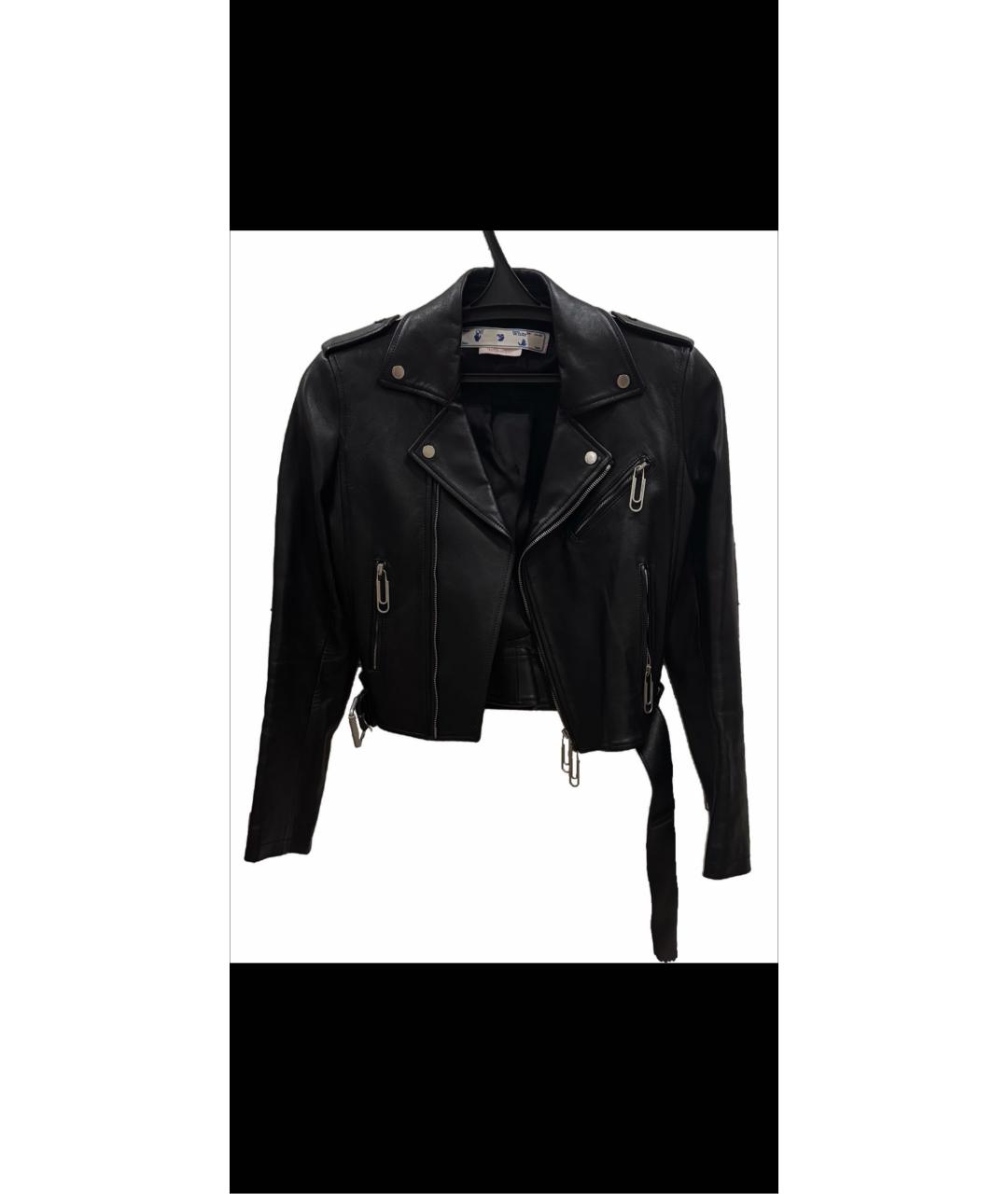 OFF-WHITE Черная кожаная куртка, фото 5