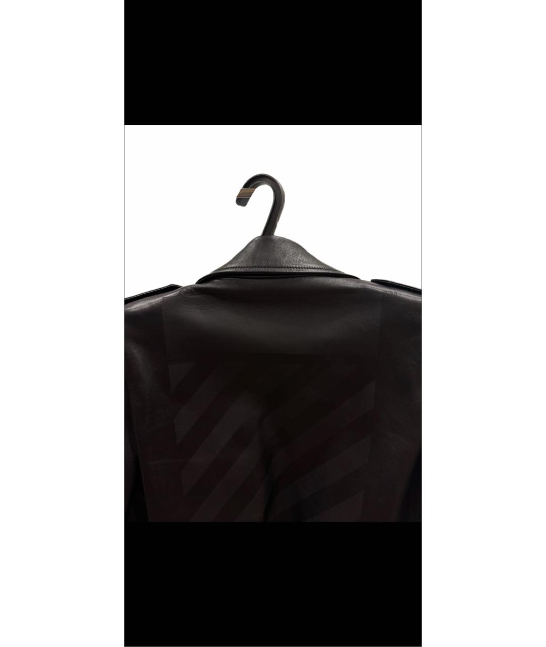 OFF-WHITE Черная кожаная куртка, фото 3