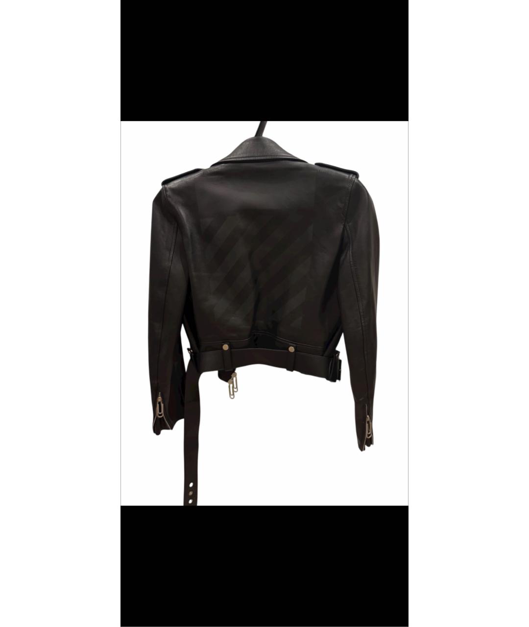 OFF-WHITE Черная кожаная куртка, фото 2