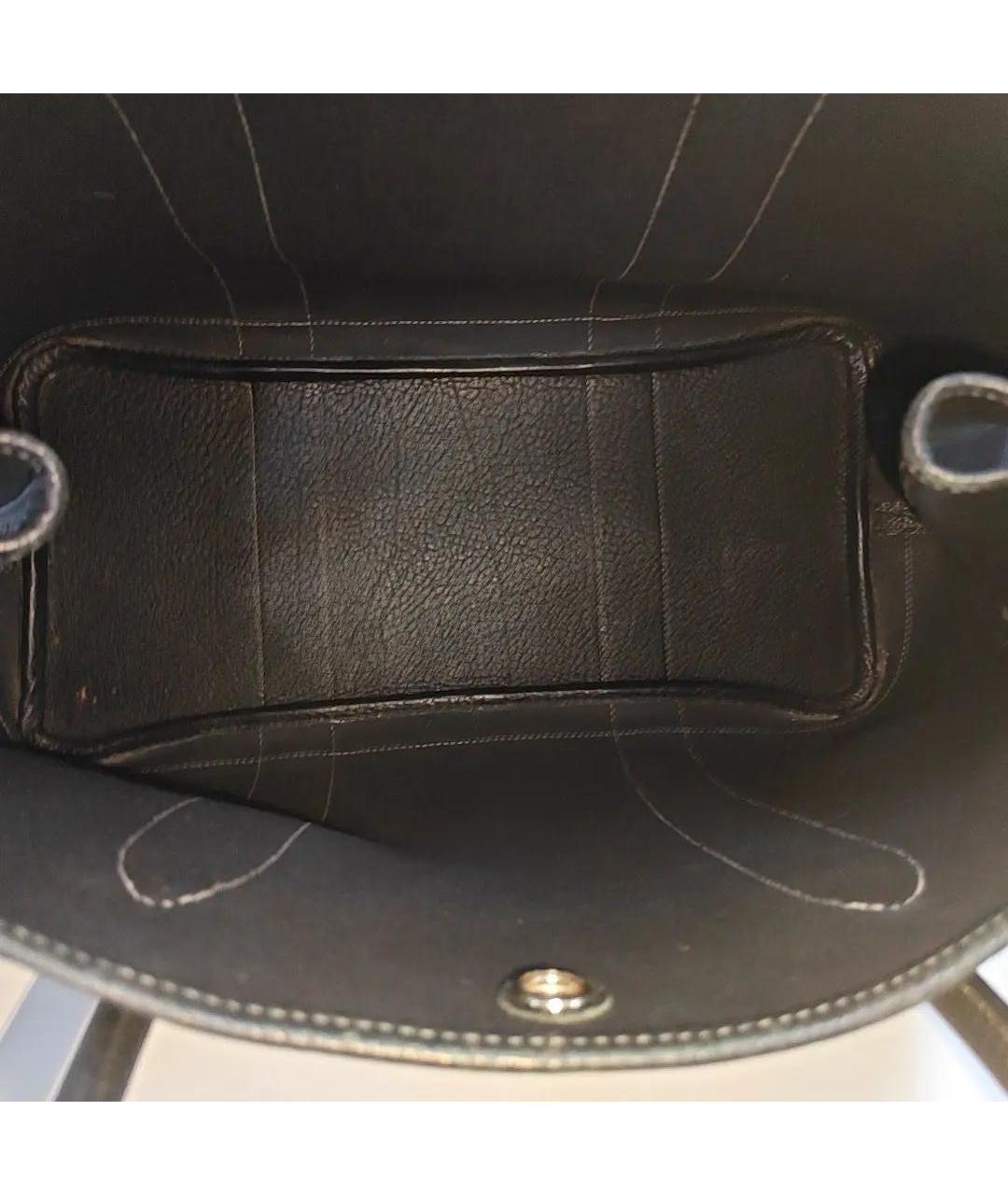 HERMES Черная кожаная сумка тоут, фото 5