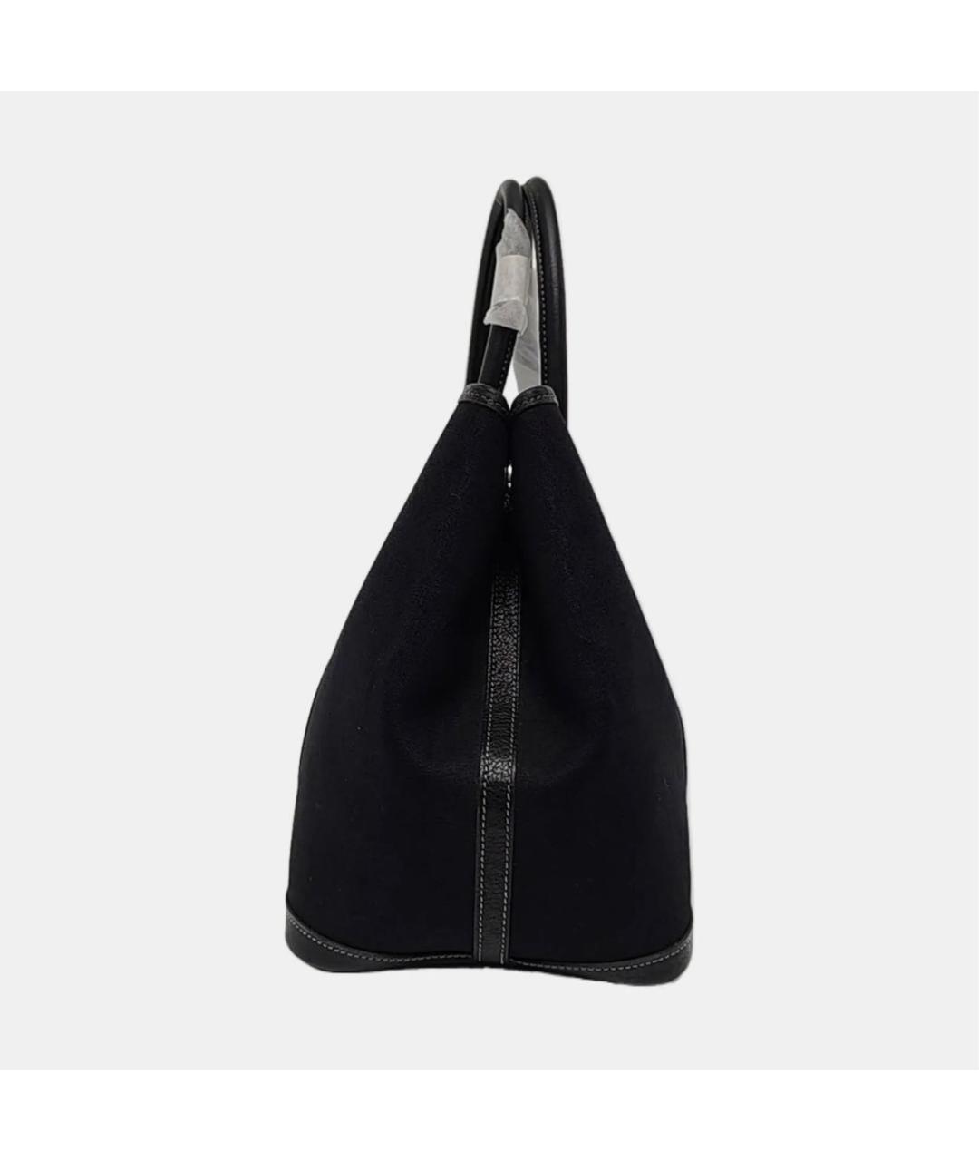 HERMES Черная кожаная сумка тоут, фото 3