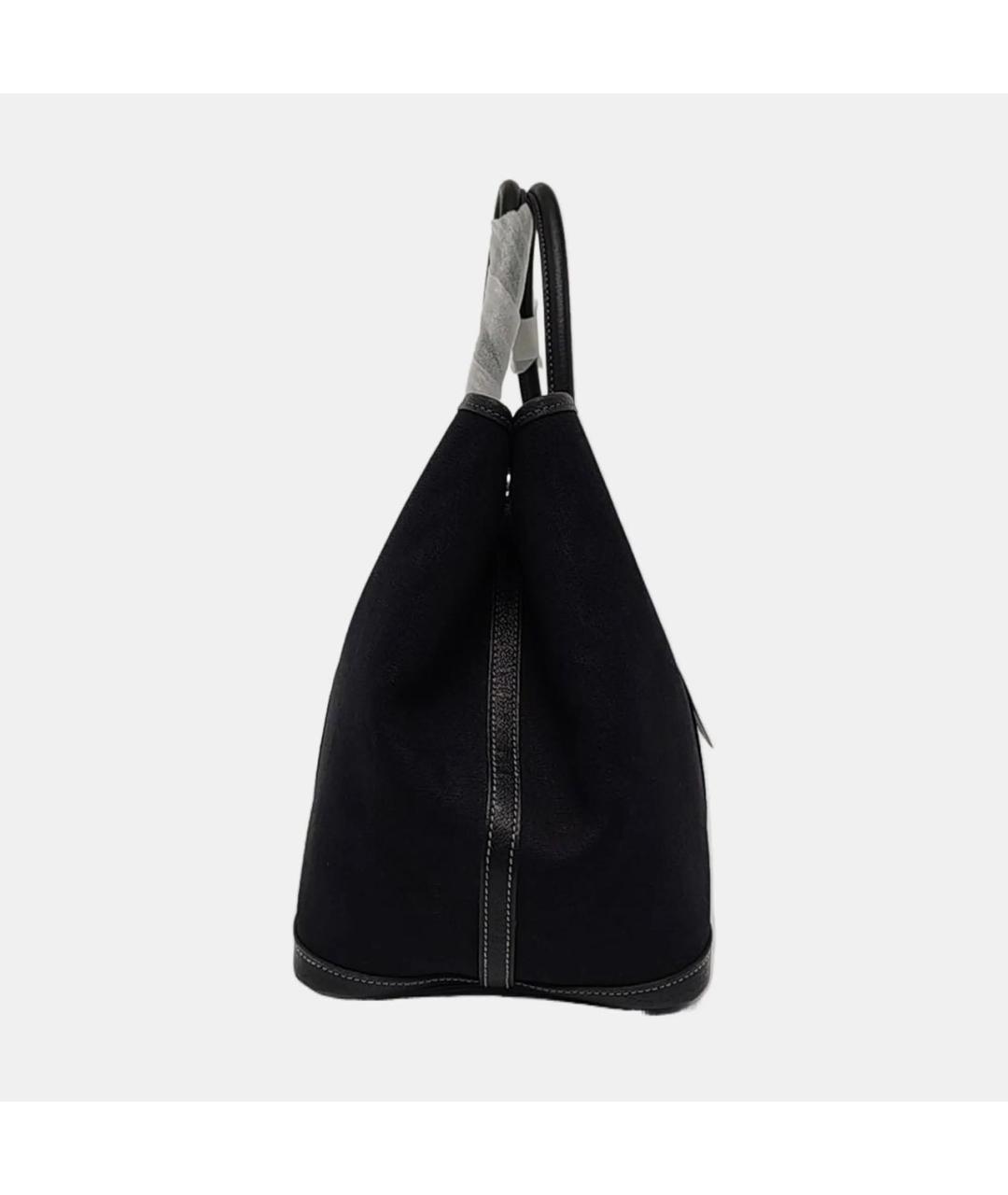 HERMES Черная кожаная сумка тоут, фото 2