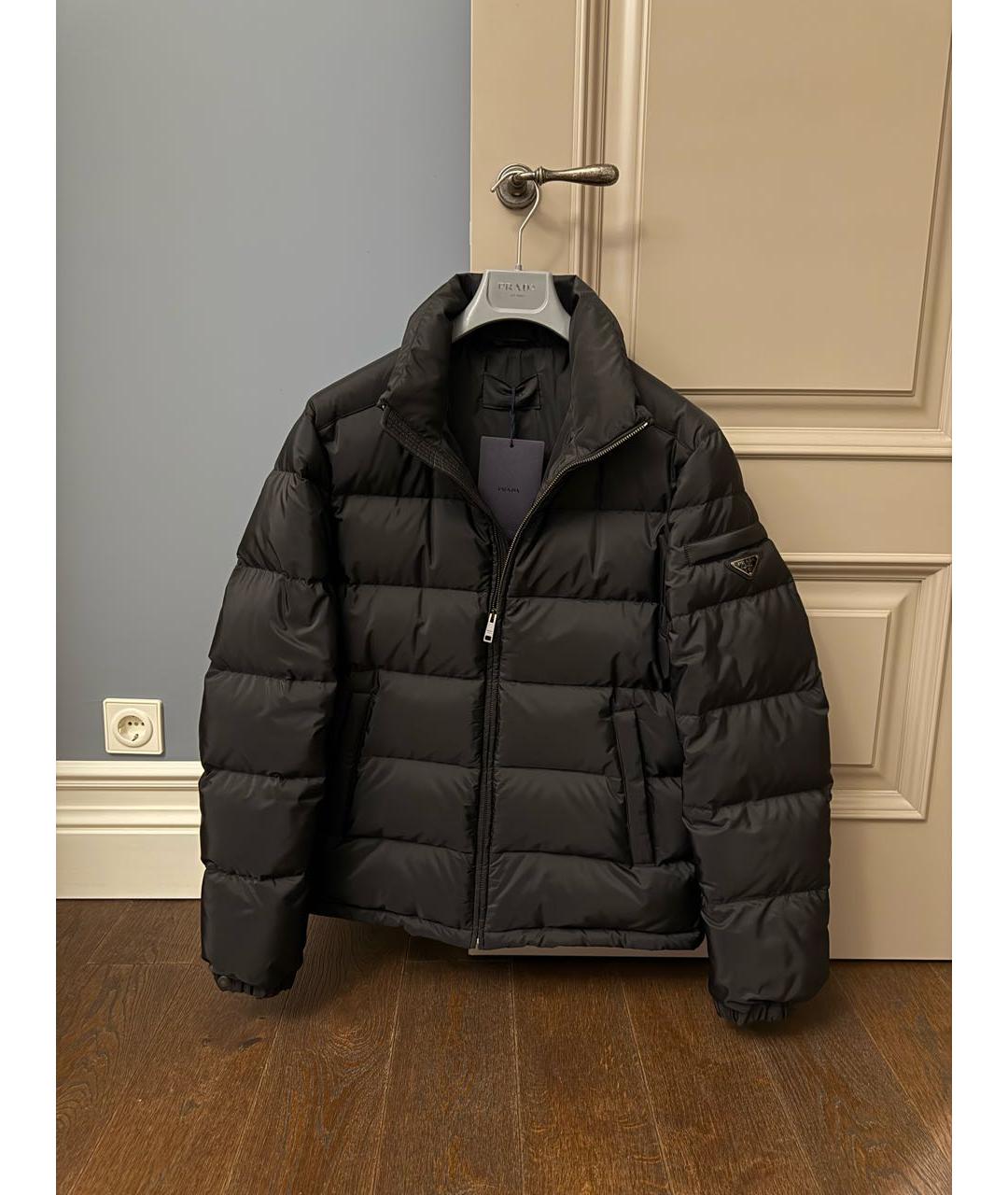 PRADA Черный полиэстеровый пуховик, фото 3