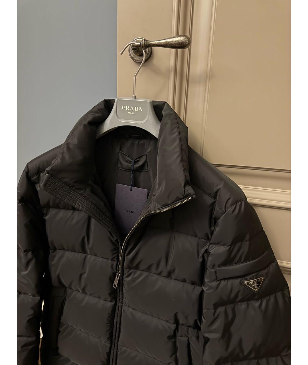 PRADA Черный полиэстеровый пуховик, фото 2