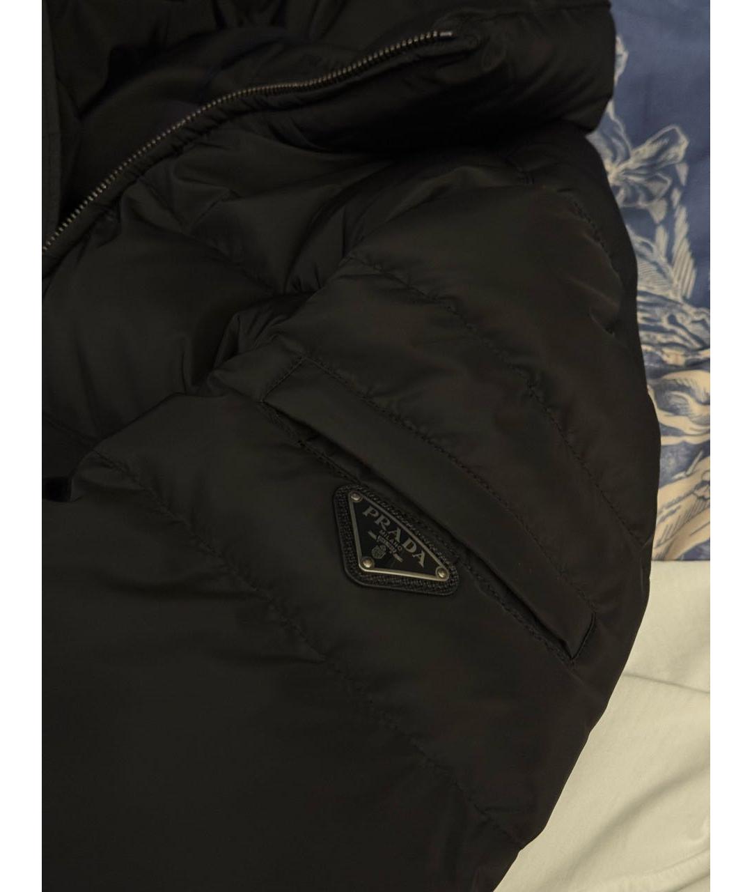 PRADA Черный полиэстеровый пуховик, фото 5