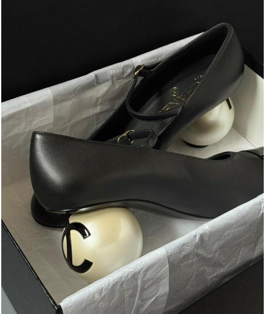CHANEL Черные кожаные туфли, фото 3