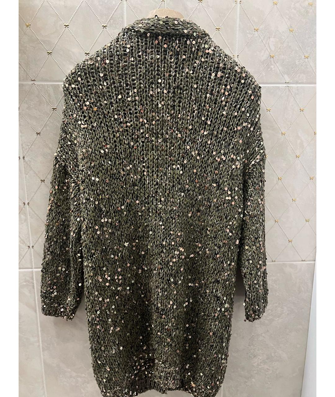 BRUNELLO CUCINELLI Зеленый хлопковый кардиган, фото 2