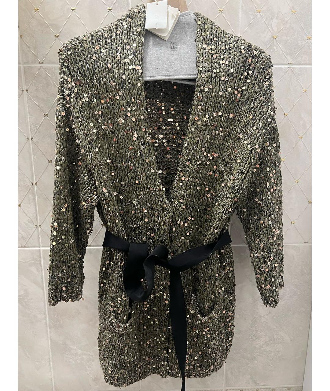 BRUNELLO CUCINELLI Зеленый хлопковый кардиган, фото 9