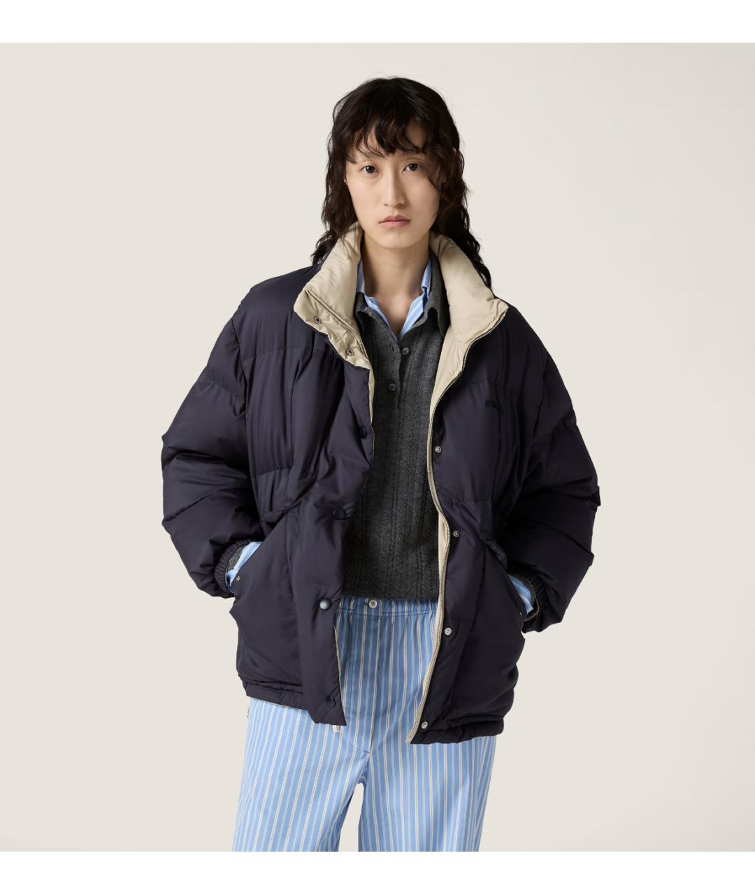 MIU MIU Бежевая полиэстеровая куртка, фото 3