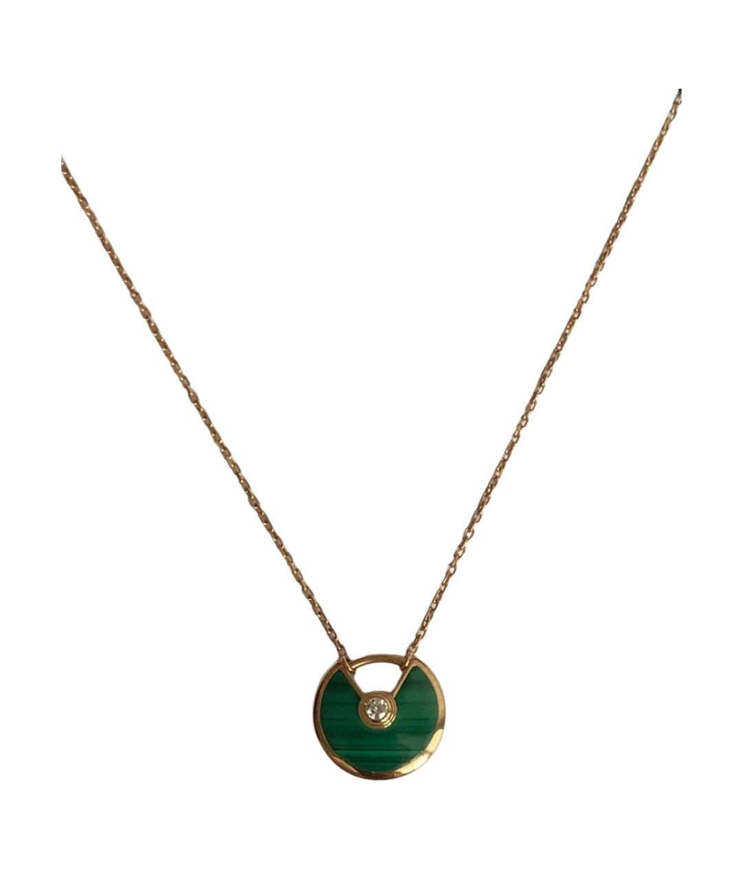 CARTIER Зеленые колье из розового золота, фото 1