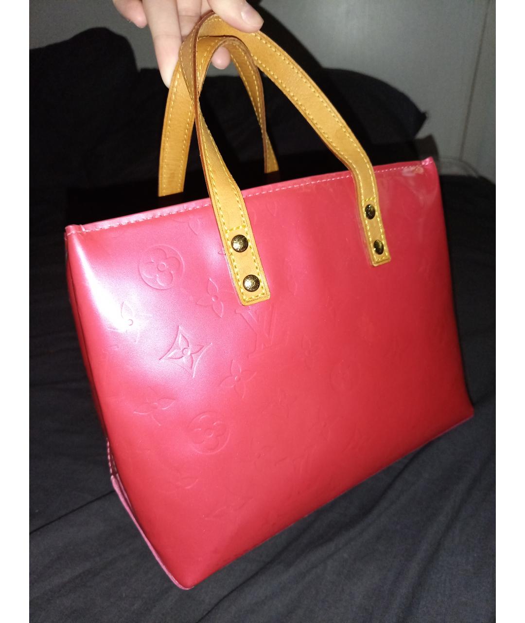 LOUIS VUITTON Фуксия сумка с короткими ручками из лакированной кожи, фото 6