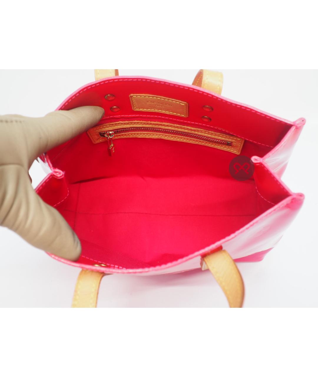 LOUIS VUITTON Фуксия сумка с короткими ручками из лакированной кожи, фото 4