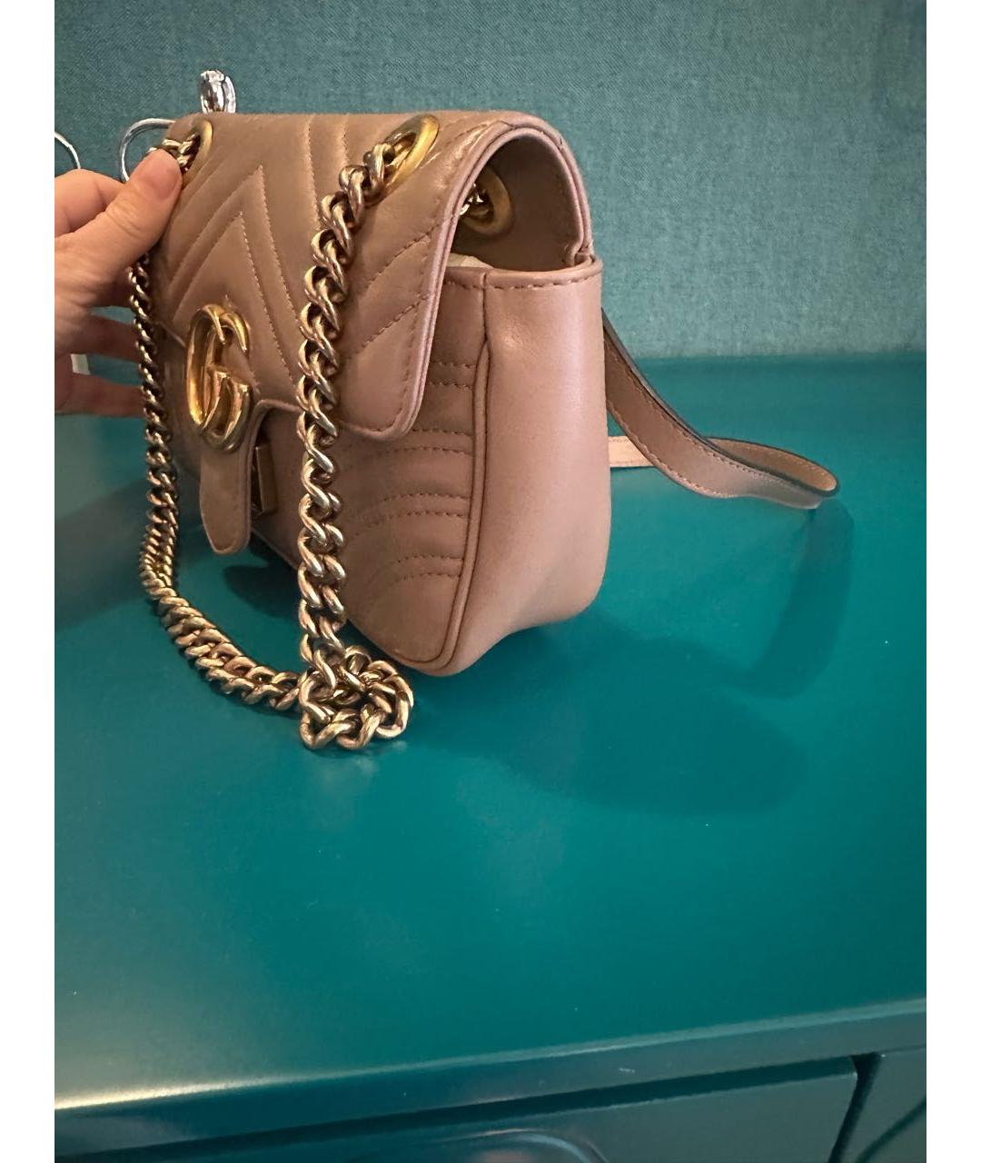 GUCCI Бежевая кожаная сумка через плечо, фото 2