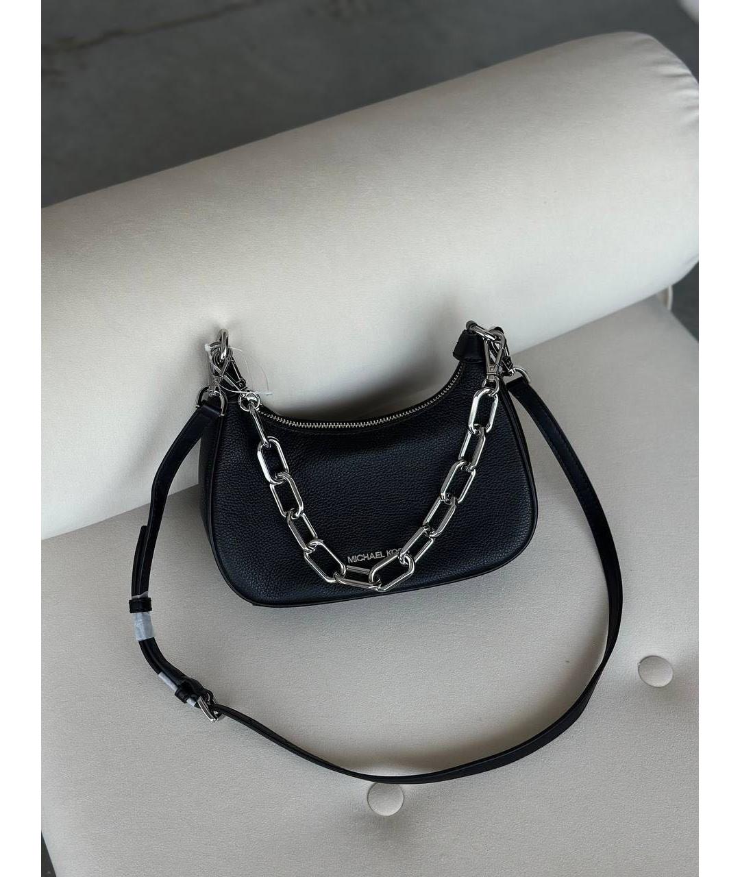 MICHAEL KORS Черная кожаная сумка через плечо, фото 8