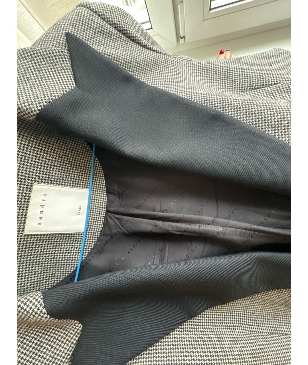 SANDRO Антрацитовый полиамидовый жакет/пиджак, фото 3