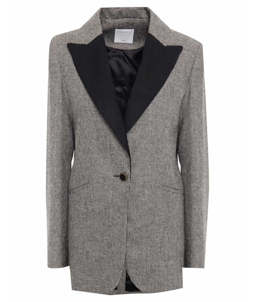 SANDRO Антрацитовый полиамидовый жакет/пиджак, фото 1