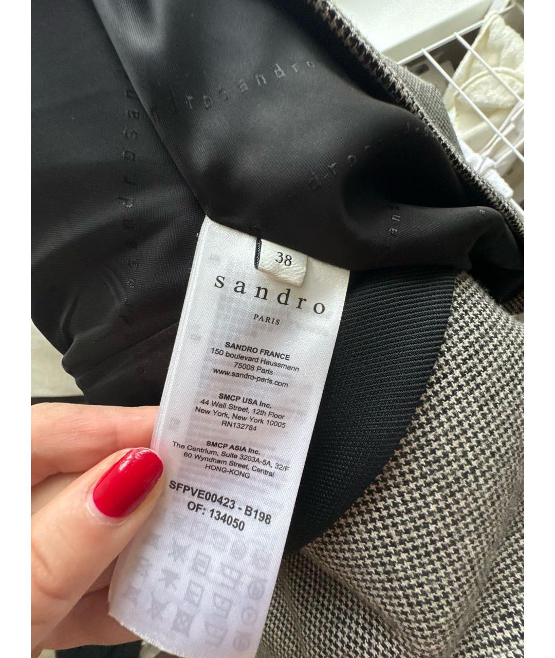 SANDRO Антрацитовый полиамидовый жакет/пиджак, фото 4