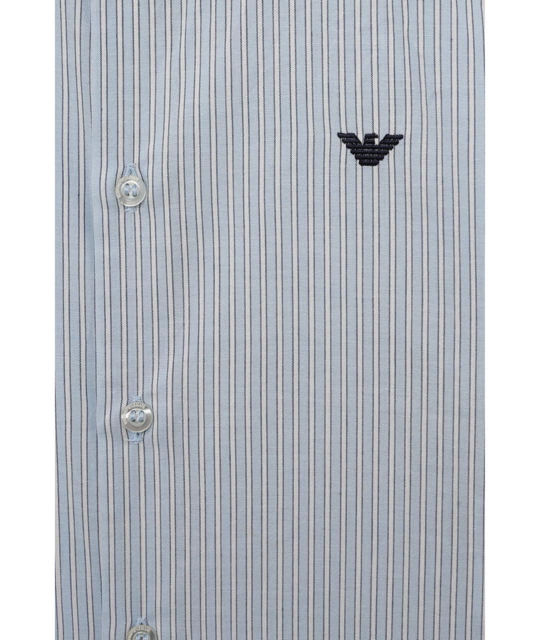 EMPORIO ARMANI Голубая хлопковая детская рубашка, фото 4