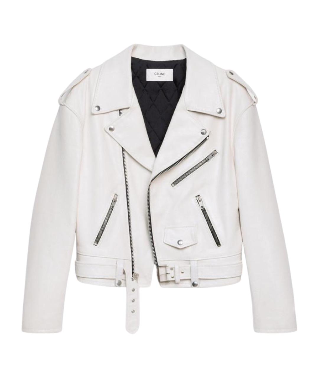 CELINE Белая кожаная куртка, фото 1