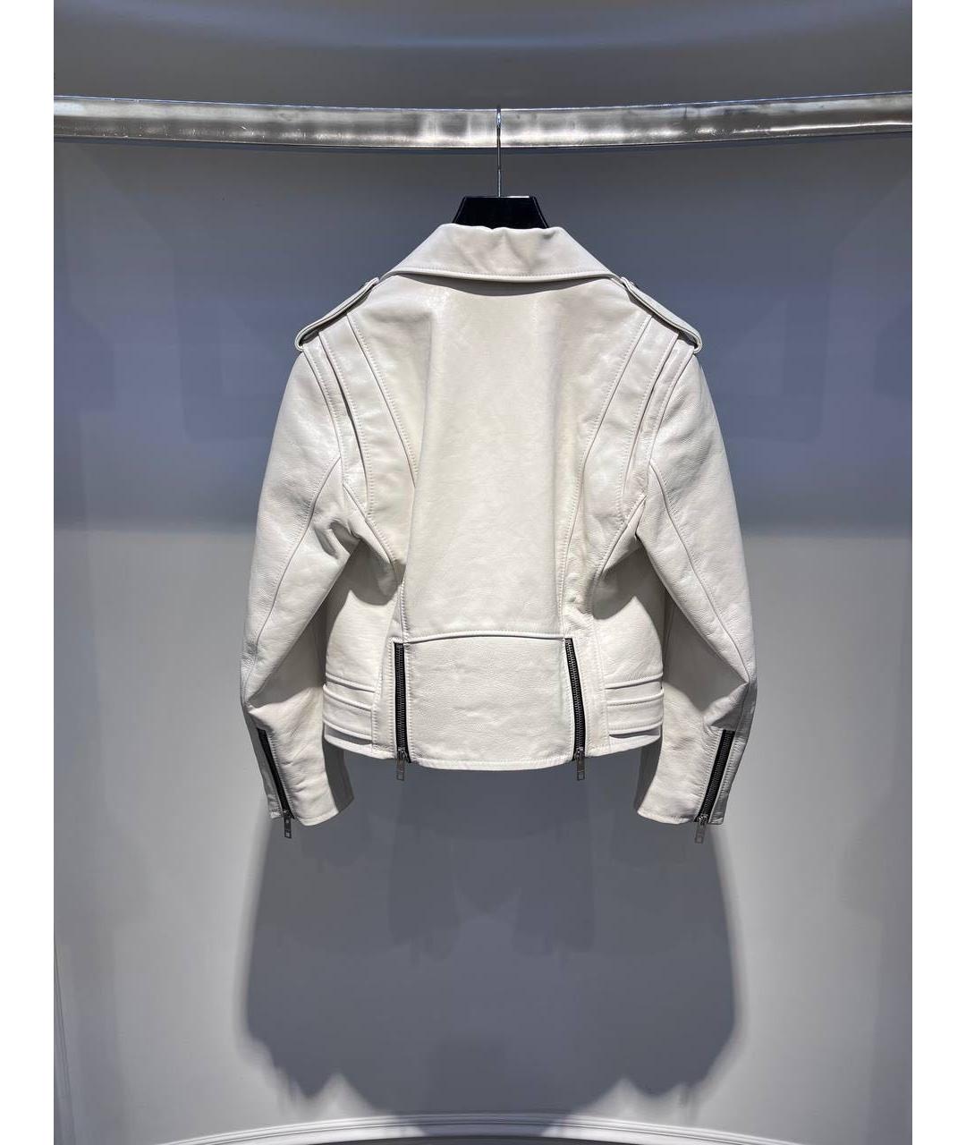 CELINE Белая кожаная куртка, фото 3