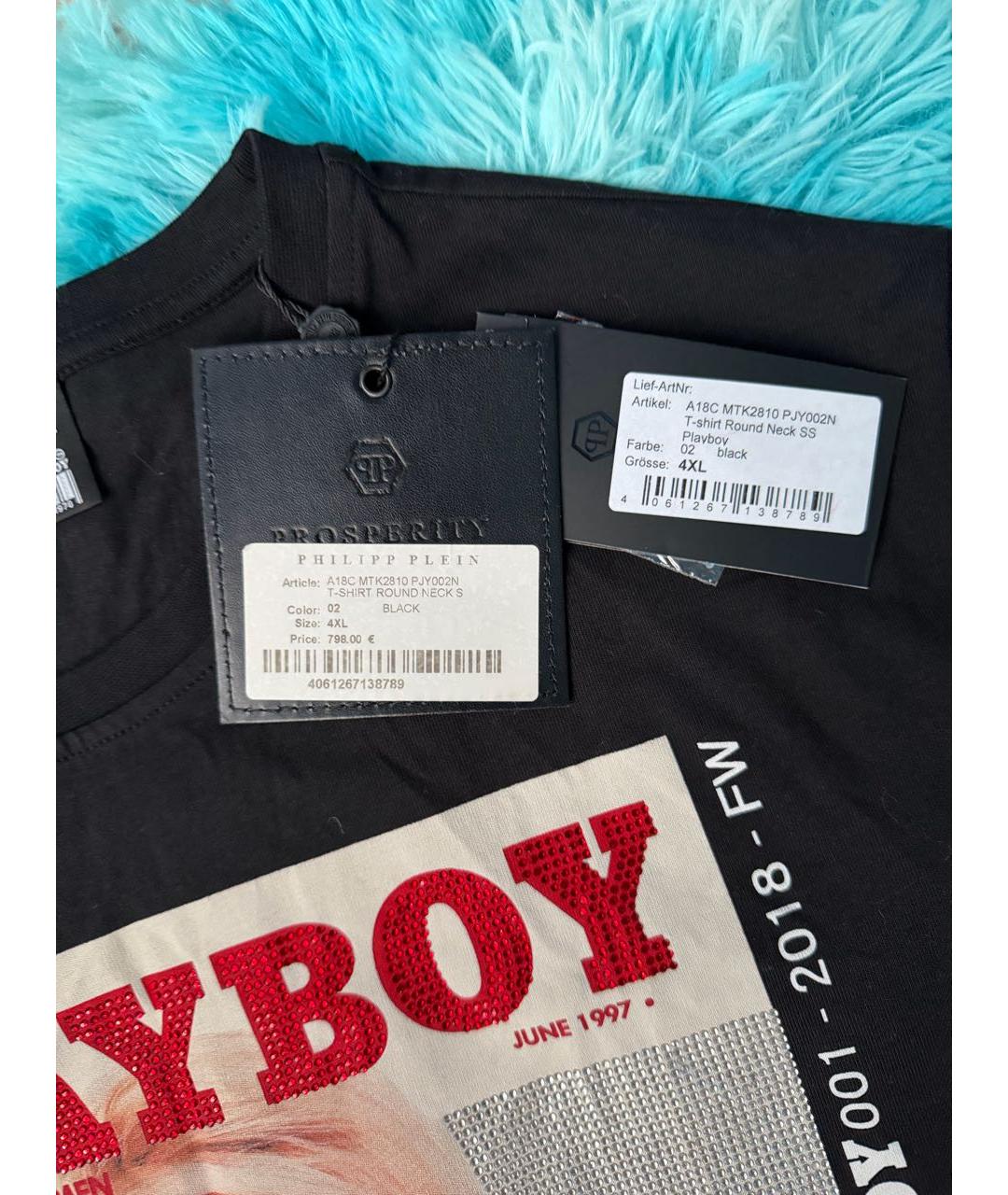 PHILIPP PLEIN Черная хлопковая футболка, фото 3