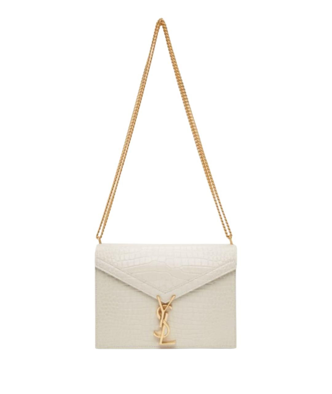 SAINT LAURENT Белая кожаная сумка через плечо, фото 1