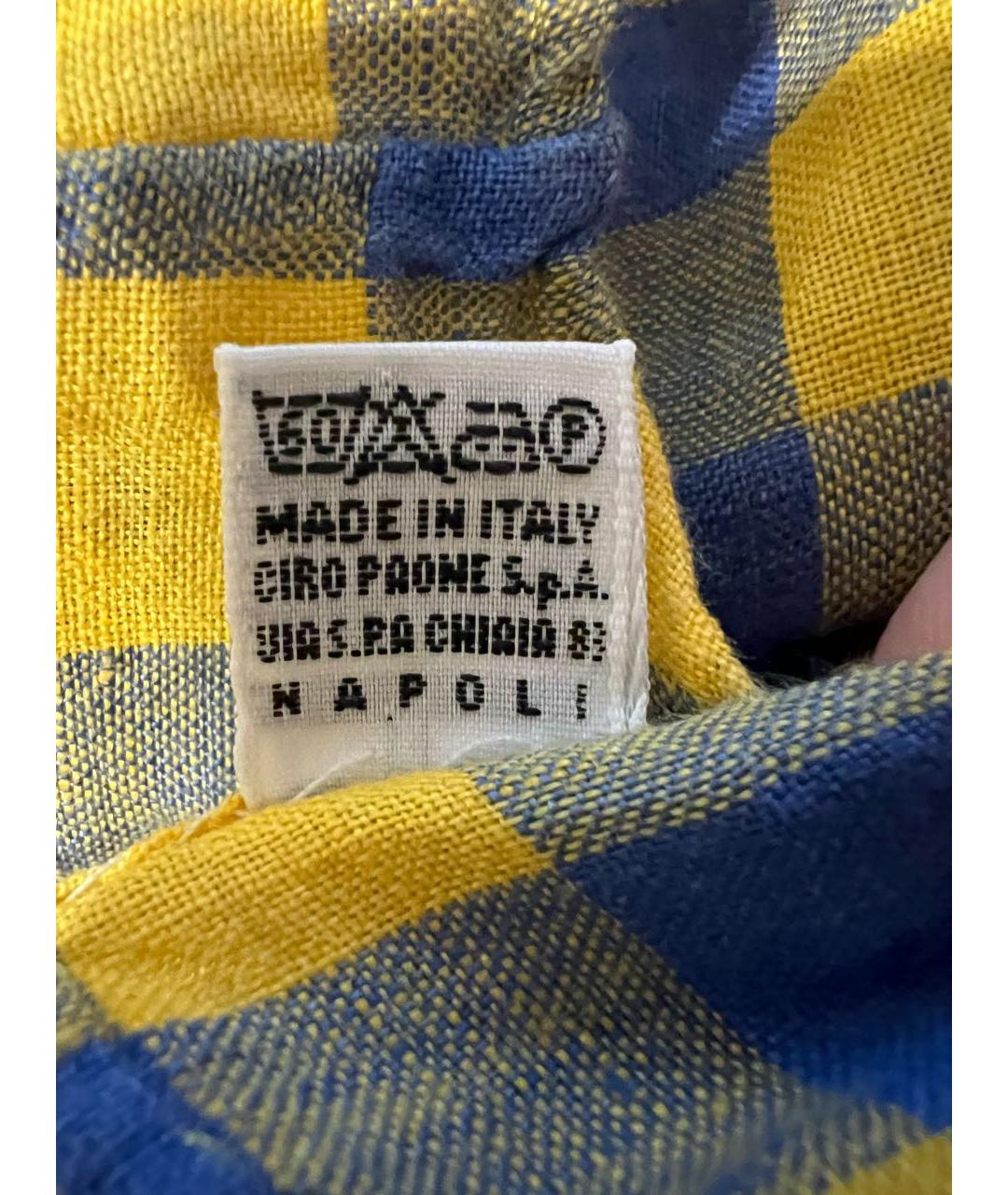 KITON Желтая льняная кэжуал рубашка, фото 5