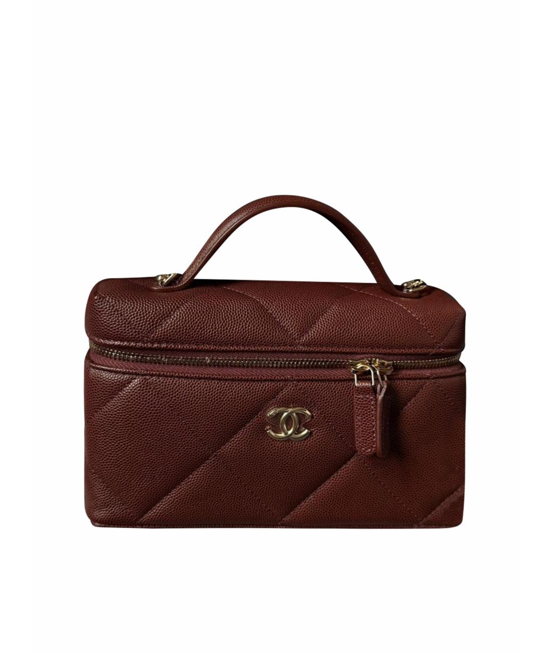 CHANEL Бордовая кожаная сумка через плечо, фото 1