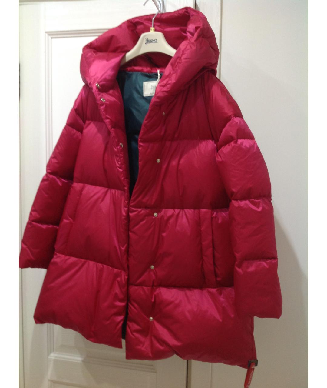 HERNO Фуксия полиамидовый пуховик, фото 5