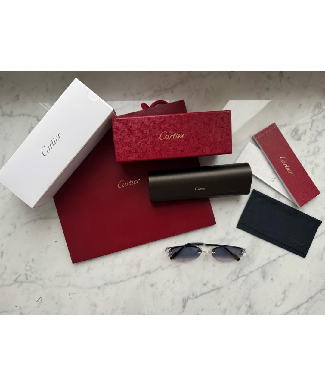 CARTIER Серебряные металлические солнцезащитные очки, фото 5