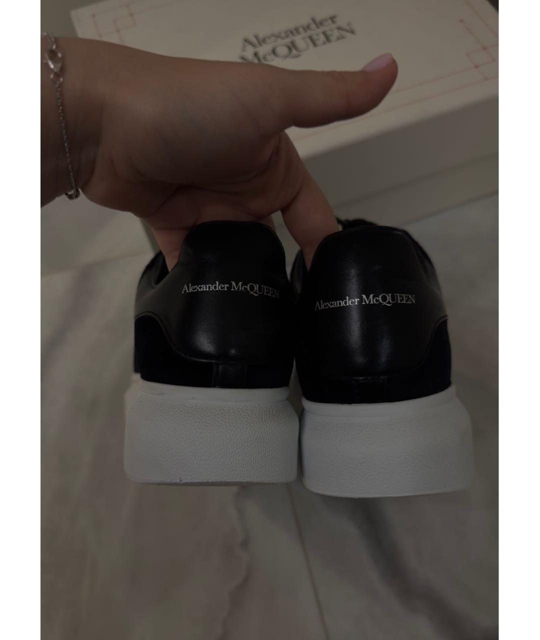 ALEXANDER MCQUEEN Черные бархатные кеды, фото 2