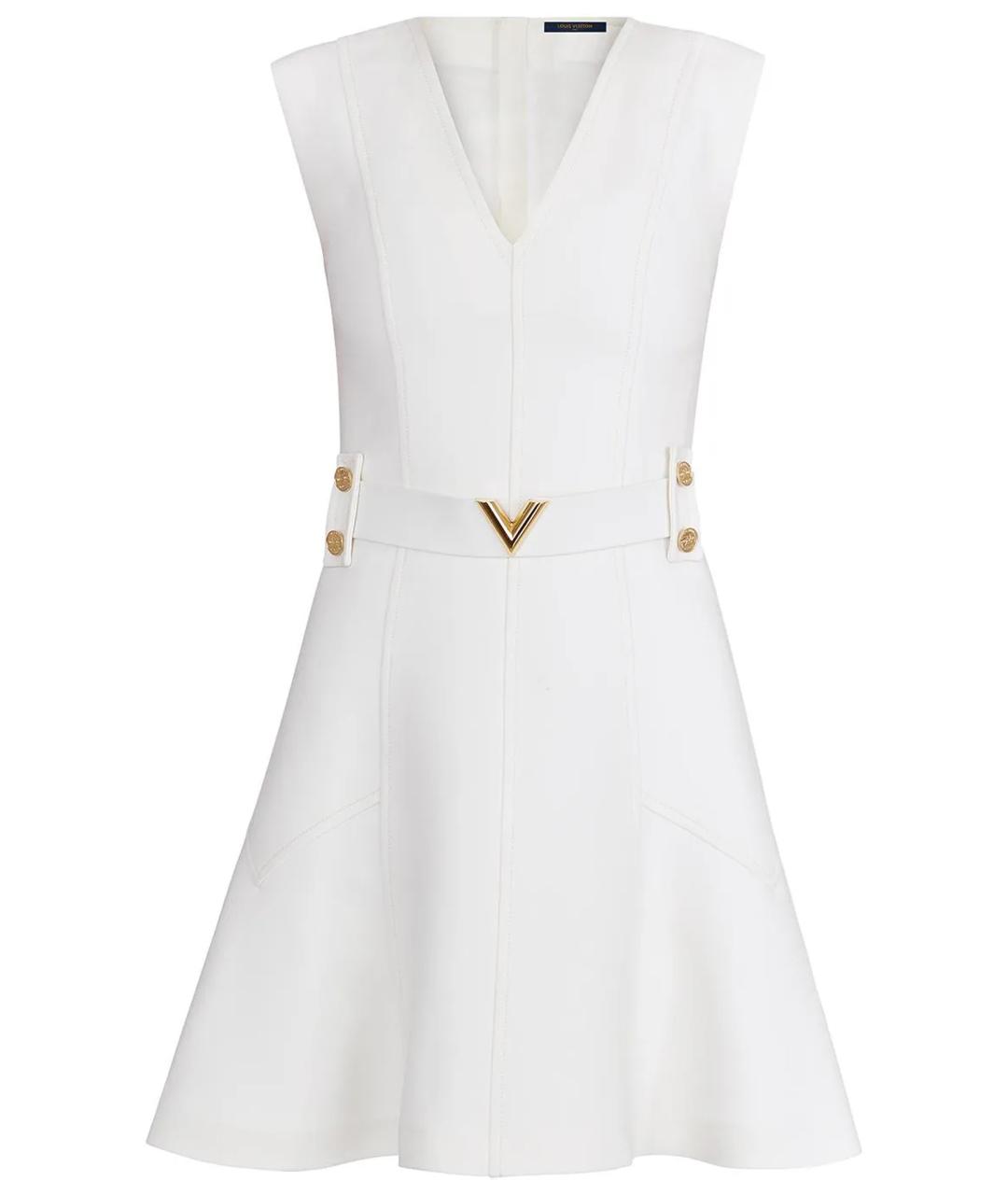 LOUIS VUITTON Белое шерстяное коктейльное платье, фото 1