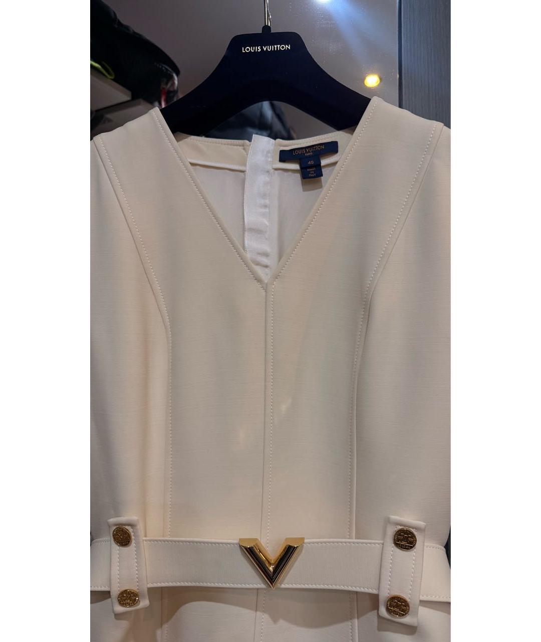 LOUIS VUITTON Белое шерстяное коктейльное платье, фото 4