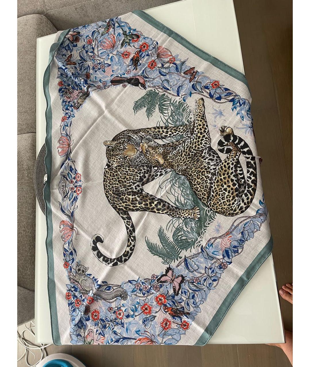 HERMES Голубой кашемировый платок, фото 2