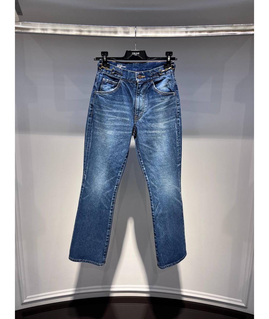 CELINE Синие хлопковые прямые джинсы, фото 2