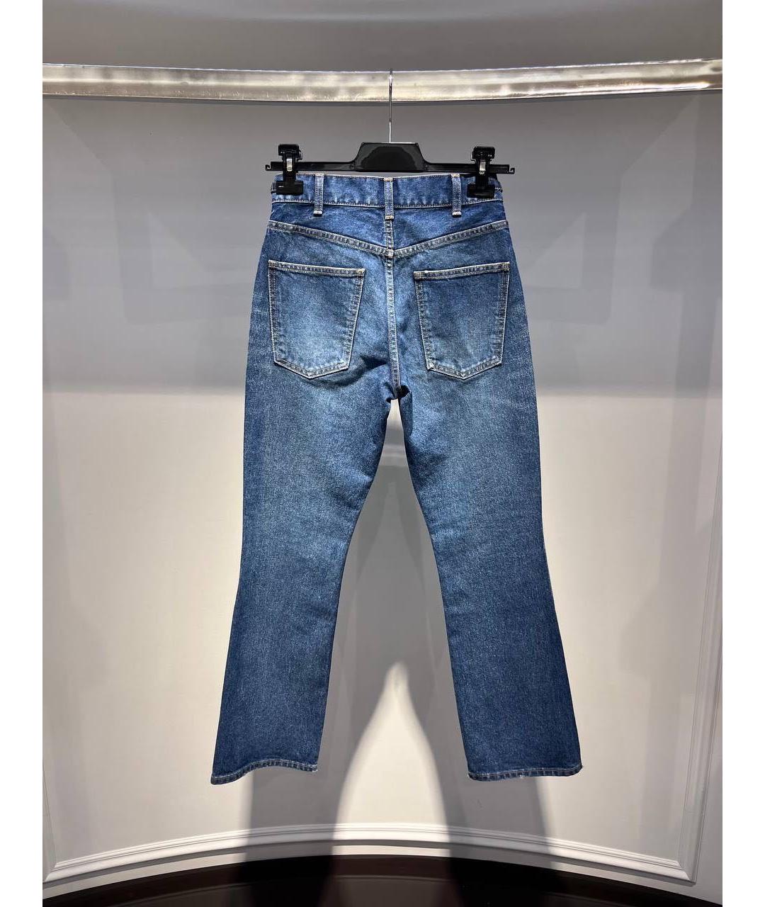 CELINE Синие хлопковые прямые джинсы, фото 3