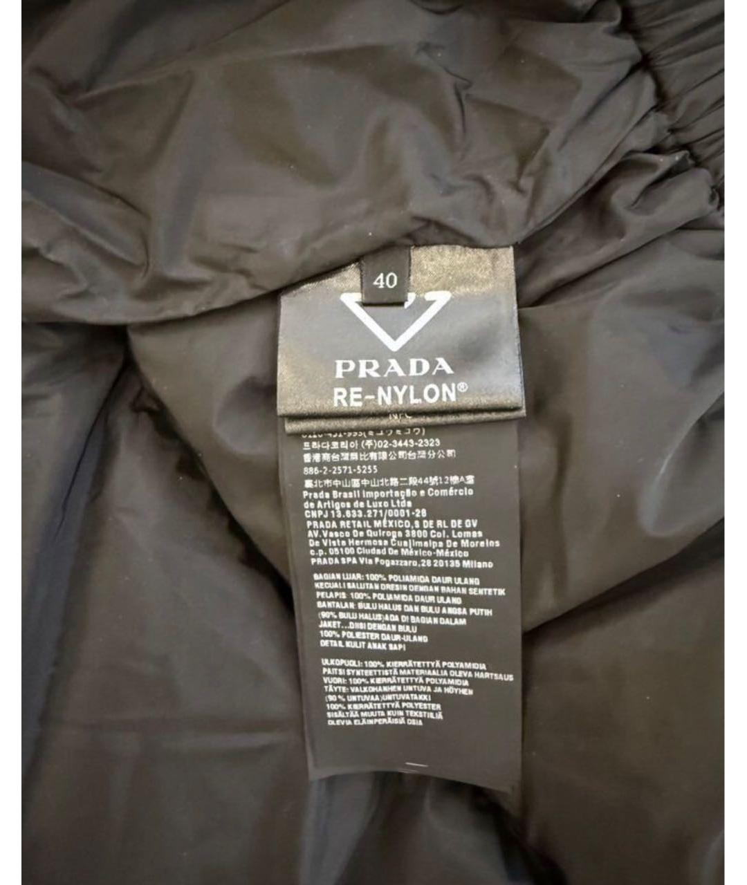 PRADA Черный полиамидовый пуховик, фото 3