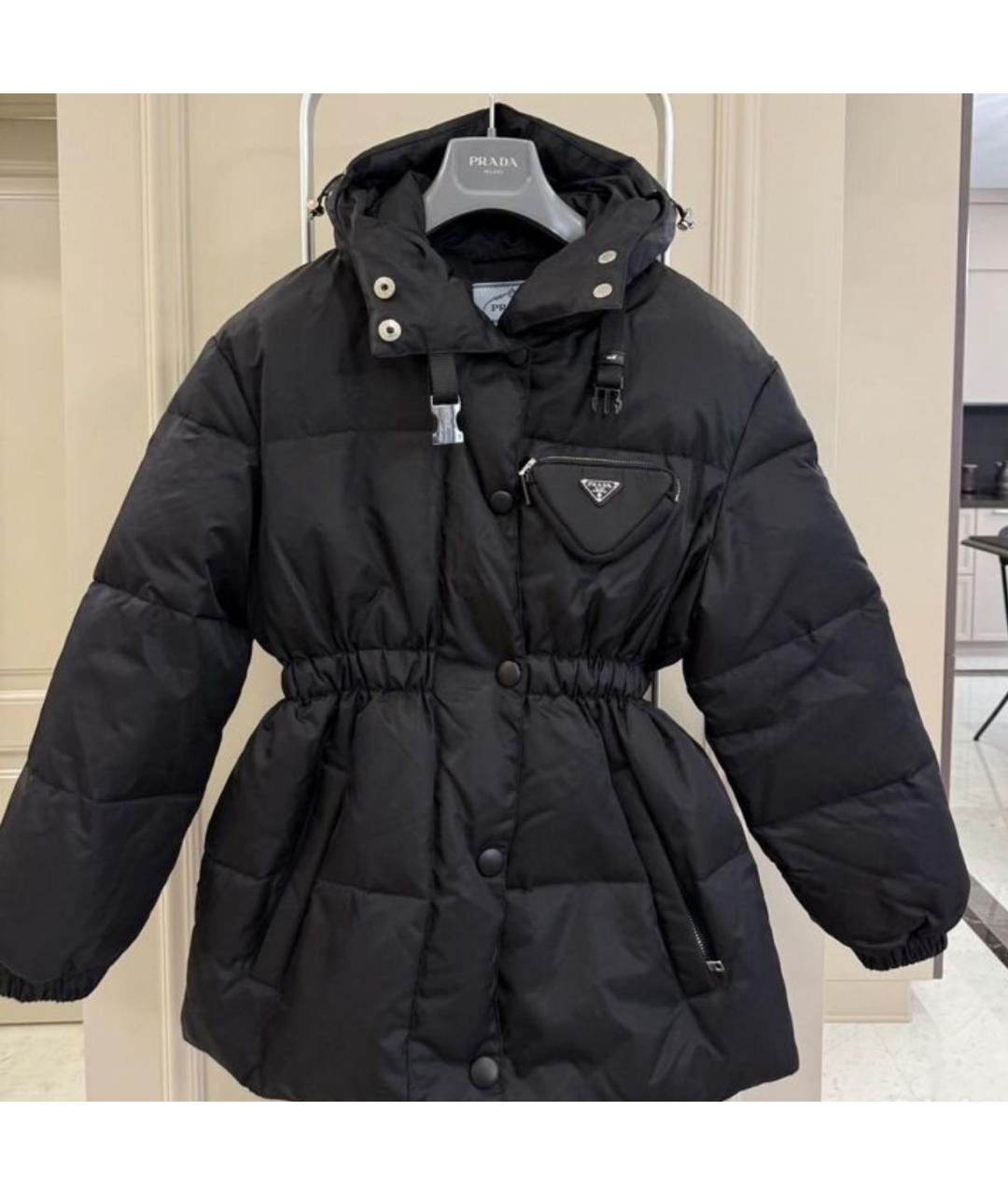 PRADA Черный полиамидовый пуховик, фото 4