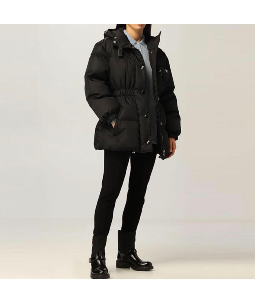 PRADA Черный полиамидовый пуховик, фото 7