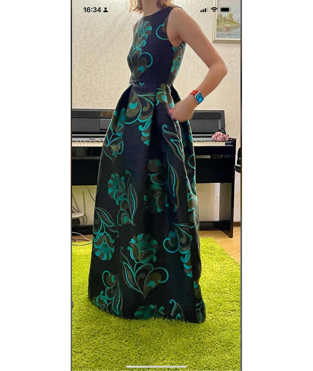 P.A.R.O.S.H. Зеленые креповое повседневное платье, фото 3