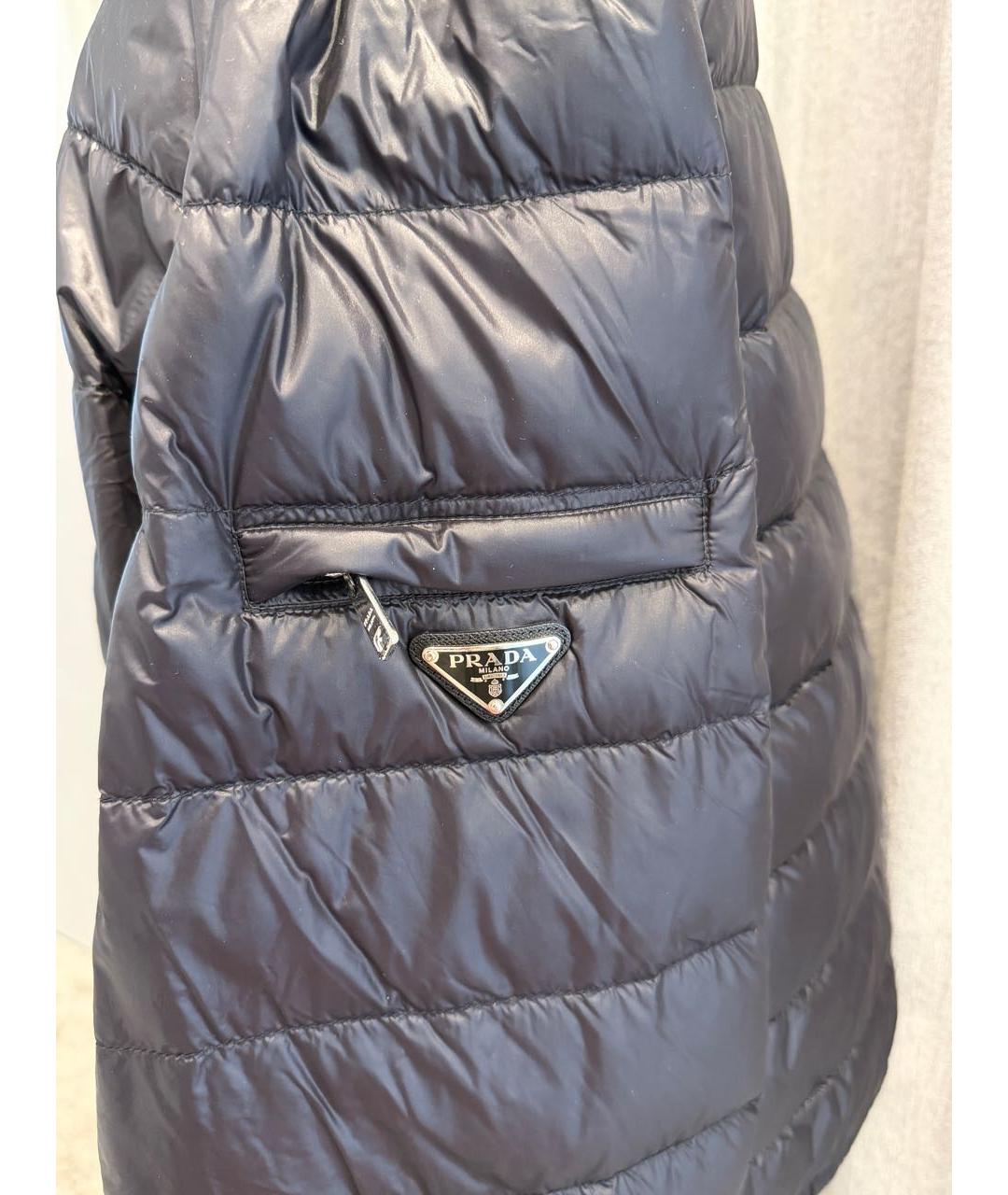 PRADA Черный полиэстеровый пуховик, фото 5