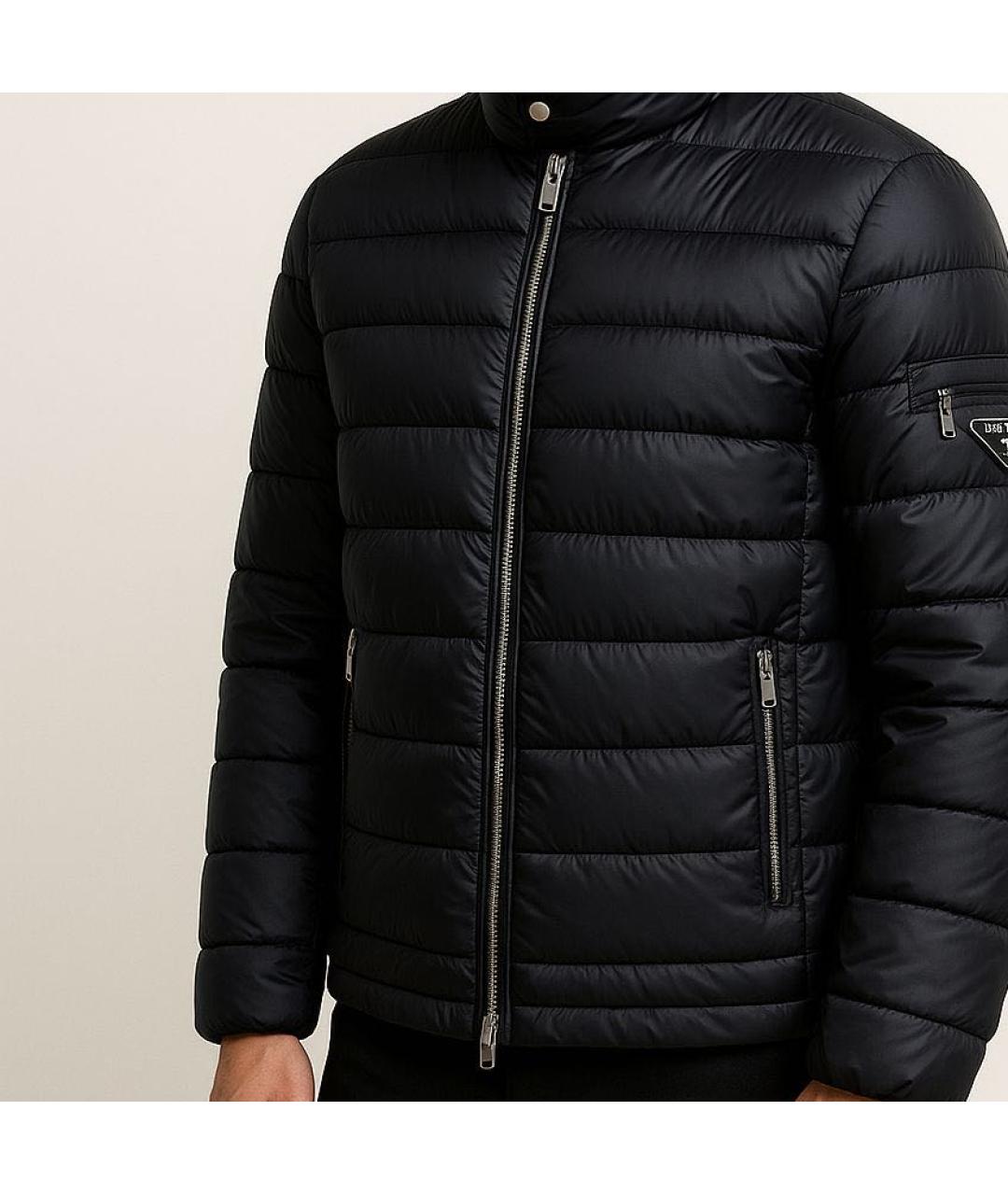 PRADA Черный полиэстеровый пуховик, фото 6