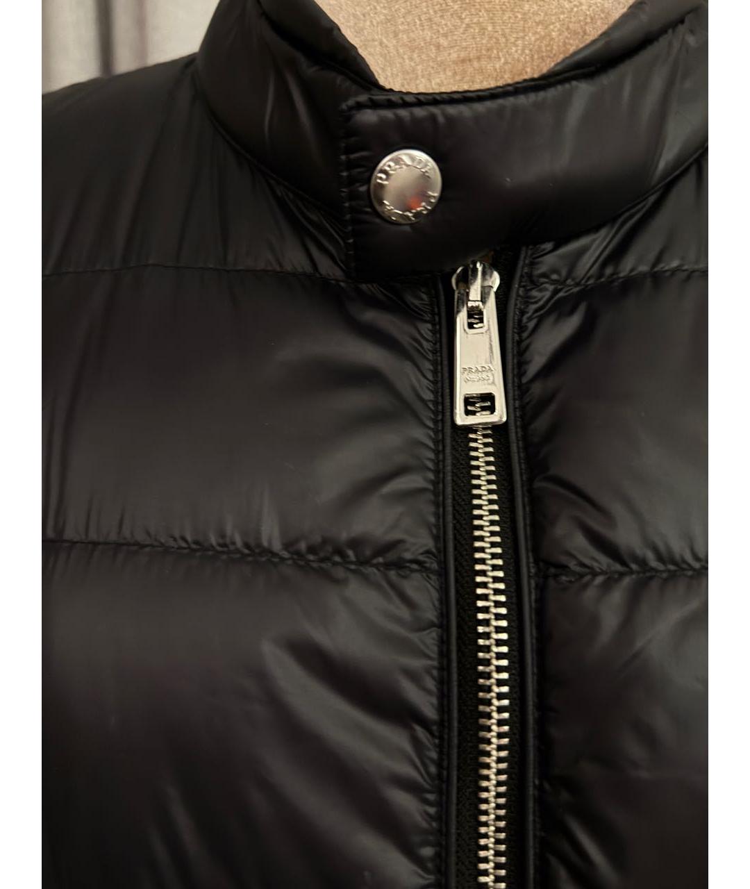 PRADA Черный полиэстеровый пуховик, фото 4