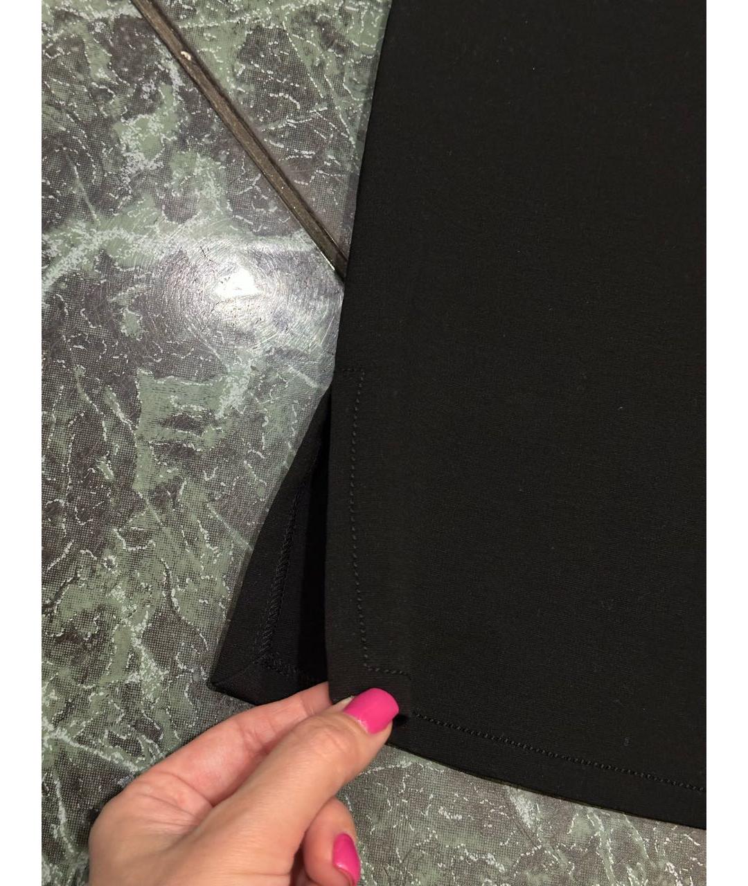 MAX MARA Черное хлопко-эластановое повседневное платье, фото 5