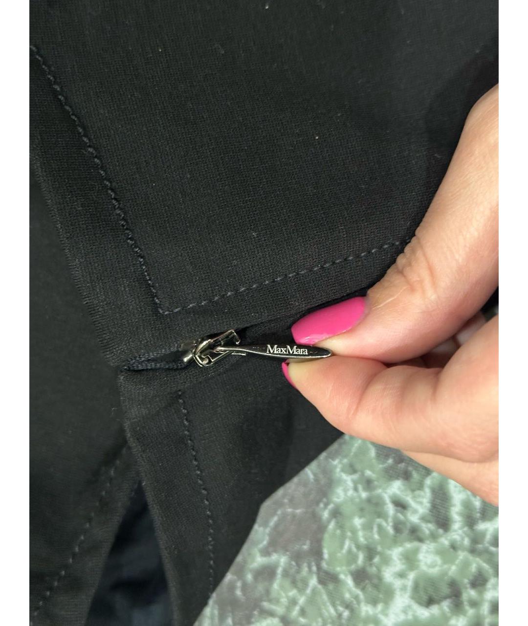 MAX MARA Черное хлопко-эластановое повседневное платье, фото 4