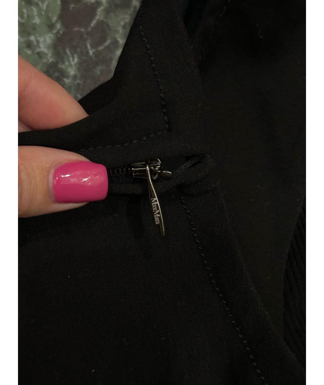 MAX MARA Черное хлопко-эластановое повседневное платье, фото 3