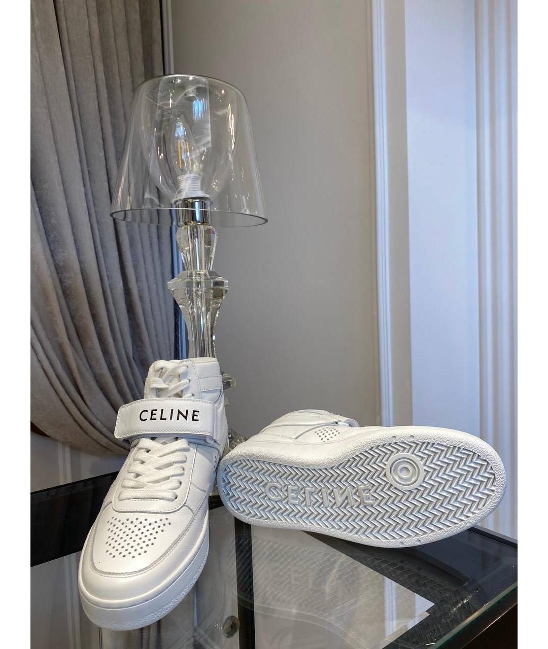 CELINE Белые кожаные кеды, фото 4